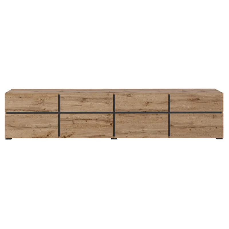 Meuble TV 4 portes 225 cm Lilia Bois