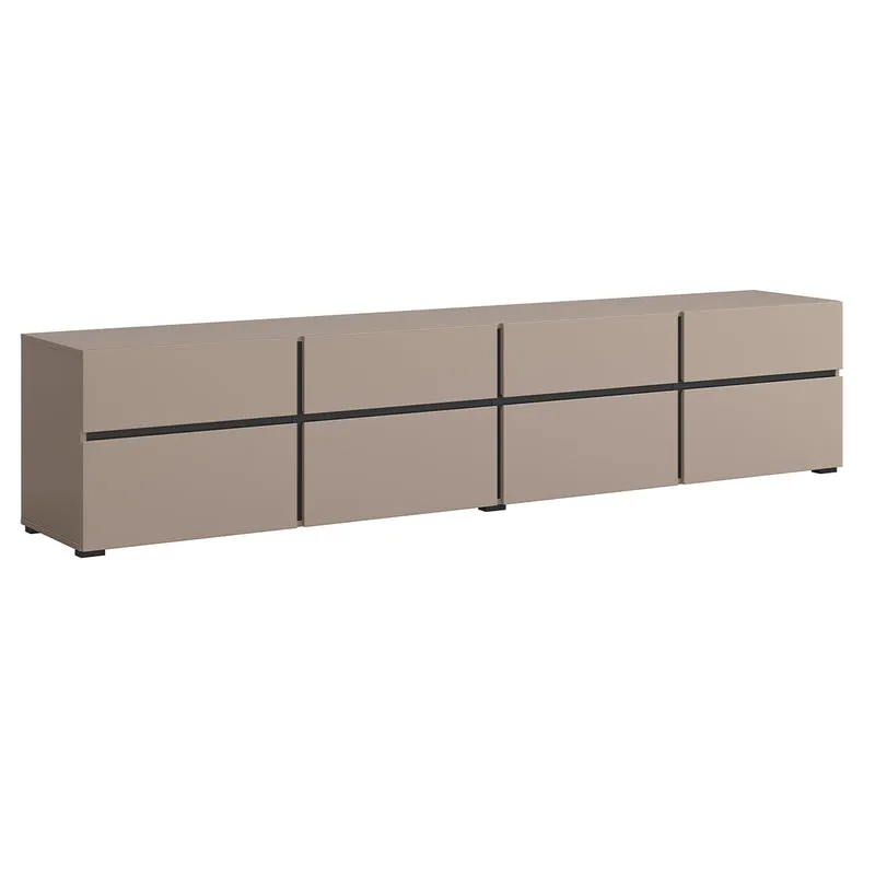 Meuble TV 4 portes 225 cm Lilia Taupe