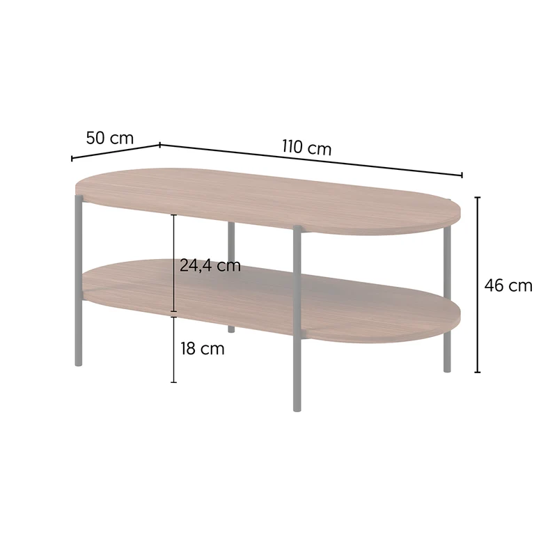 Table basse Canopée Bois foncé