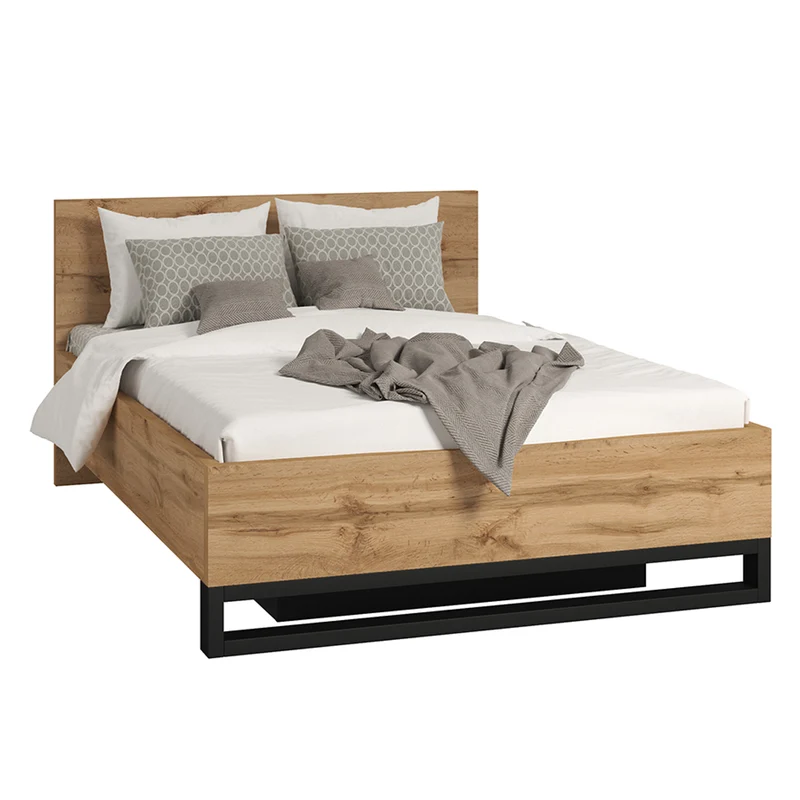 Lit coffre 140x200 sommier inclus Eden Bois et Noir