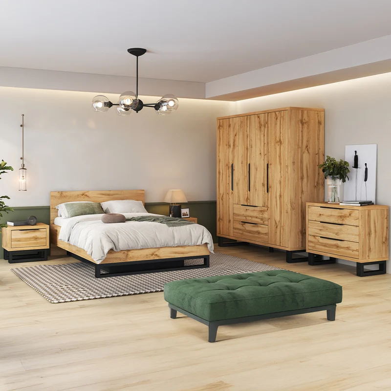 Lit coffre 160x200 sommier inclus Eden Bois et Noir