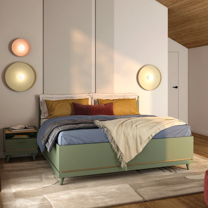 Lit 180x200 sommier inclus Sandy Vert