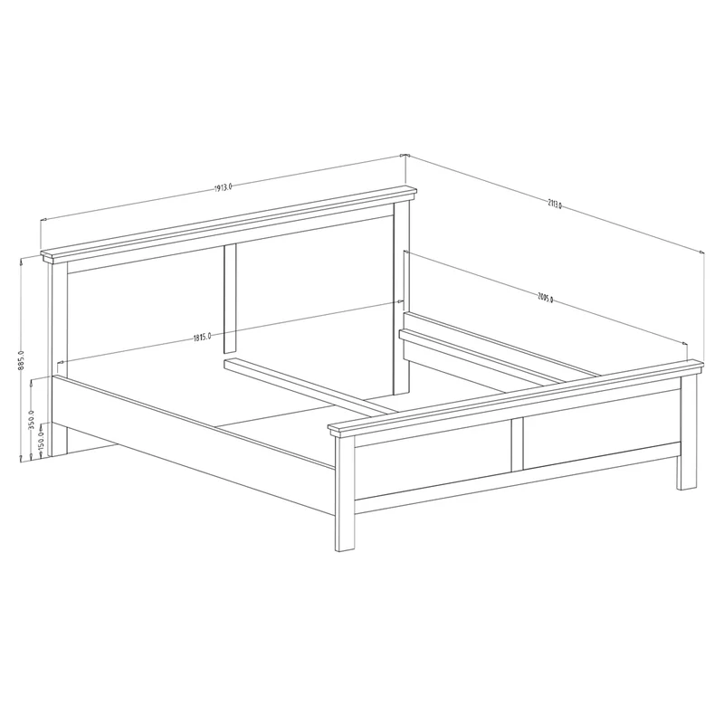 Lit 180x200 sommier inclus Martin Vert et Bois