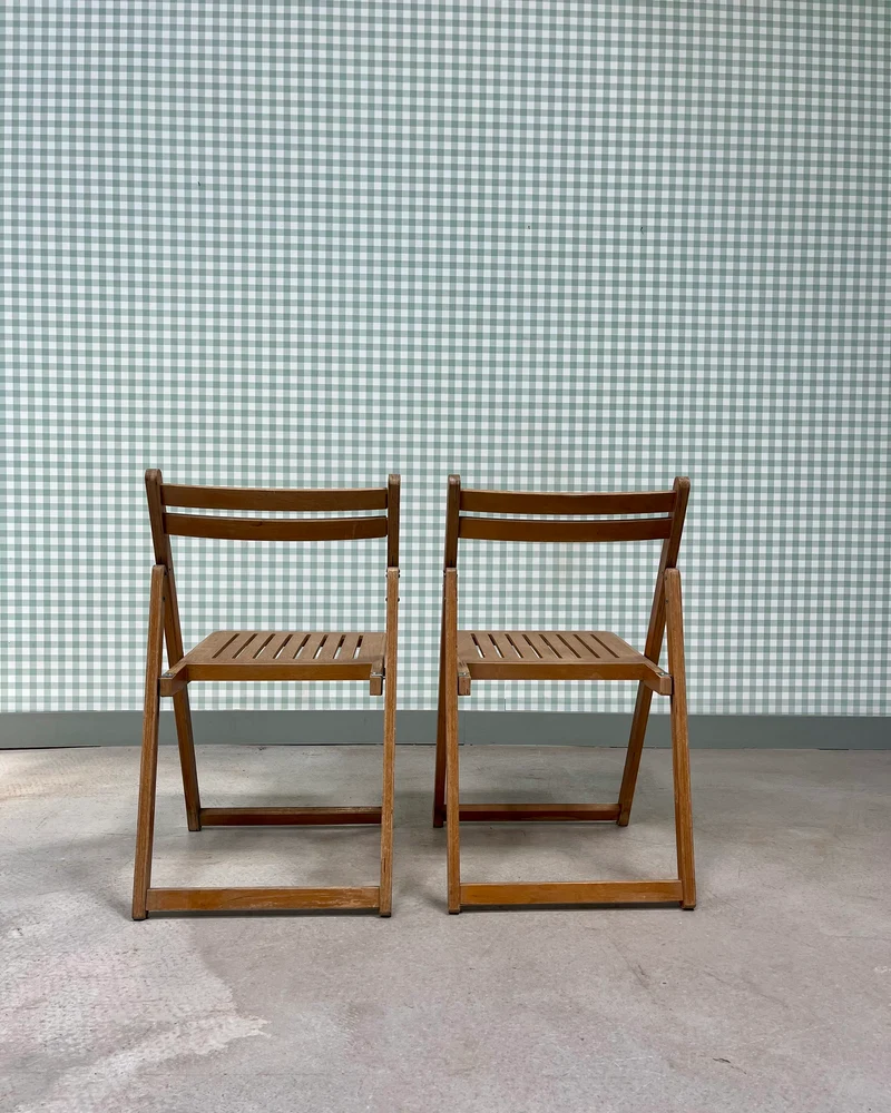 Paire de chaises pliantes 70s