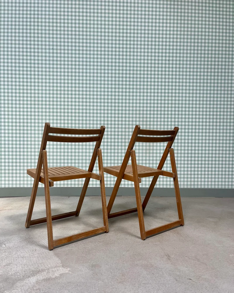 Paire de chaises pliantes 70s