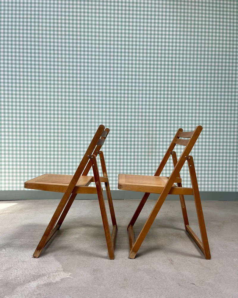 Paire de chaises pliantes 70s
