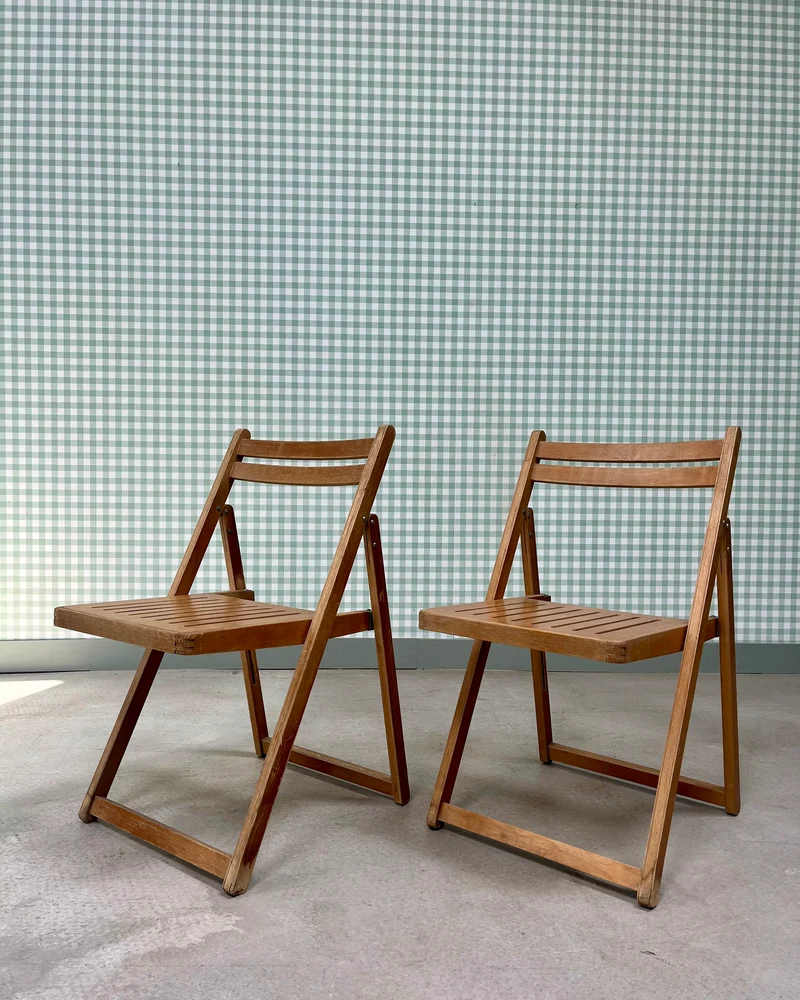 Paire de chaises pliantes 70s