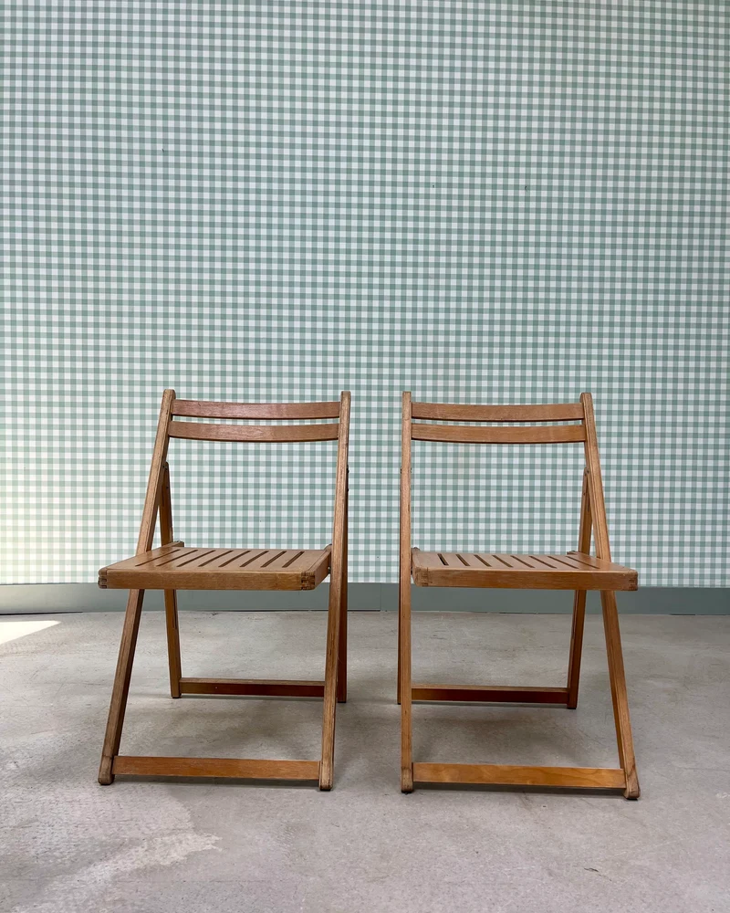 Paire de chaises pliantes 70s
