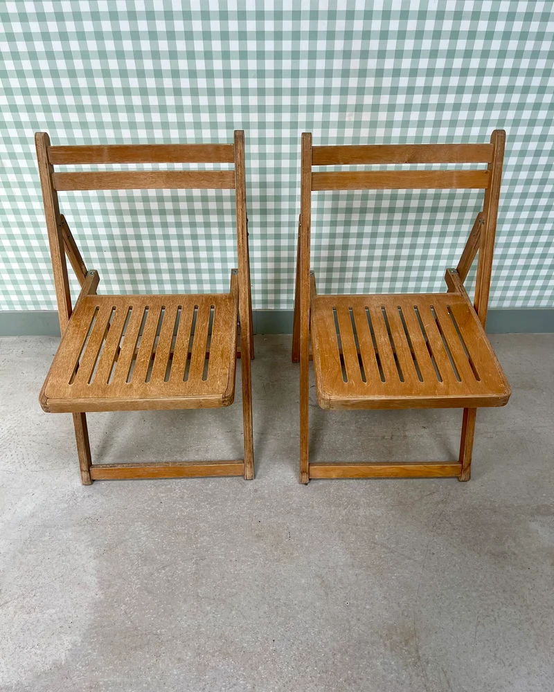 Paire de chaises pliantes 70s