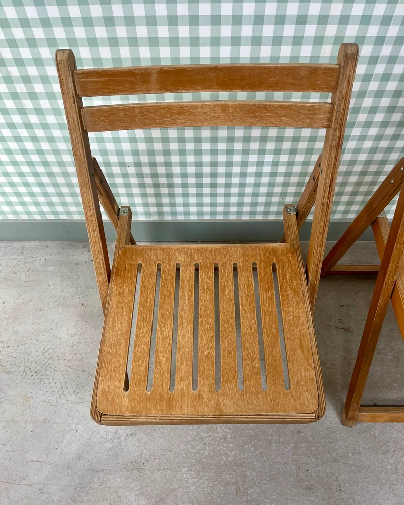 Paire de chaises pliantes 70s