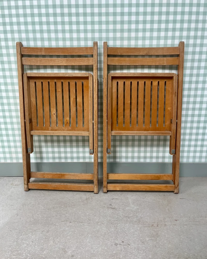 Paire de chaises pliantes 70s