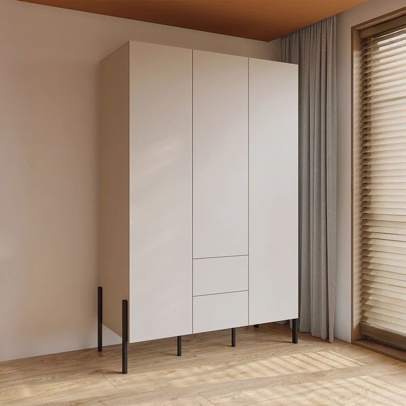 Armoire 3 portes 2 tiroirs Bérénice Cachemire