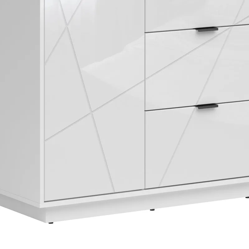 Armoire 2 portes 2 tiroirs Sven Blanc