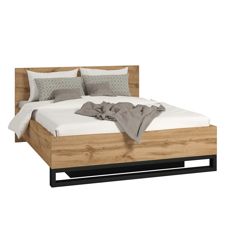 Lit coffre 160x200 sommier inclus Eden Bois et Noir