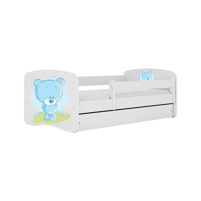 Lit 80x180 sommier et tiroir inclus Kocot Kids Babydream Ourson bleu - Blanc
