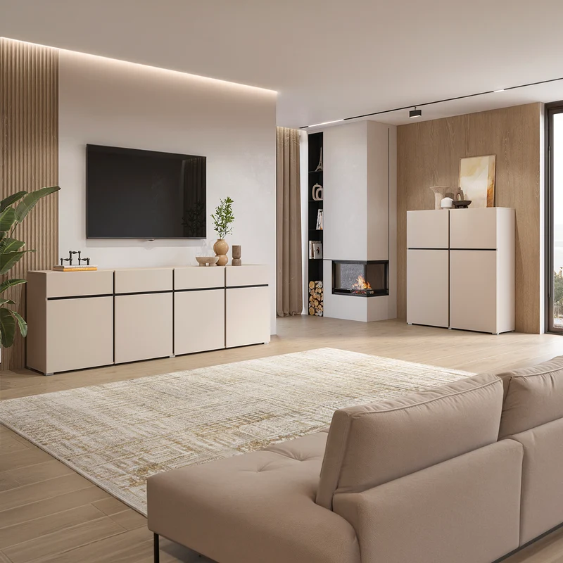 Buffet haut 4 portes Lilia Cachemire
