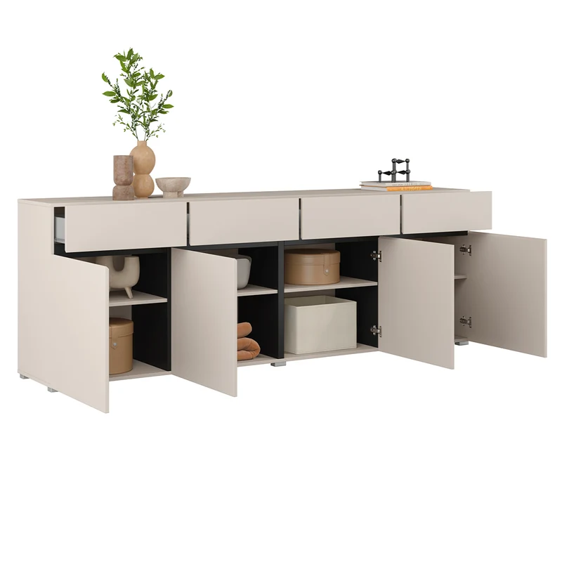 Buffet 4 portes 4 tiroirs Lilia Cachemire