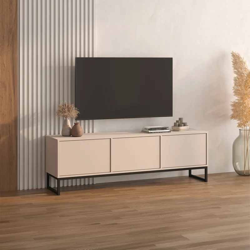 Meuble TV 3 portes 157 cm Loa Cachemire