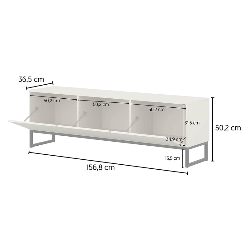Meuble TV 3 portes 157 cm Loa Cachemire