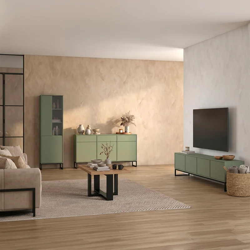 Vitrine 2 portes Loa Vert