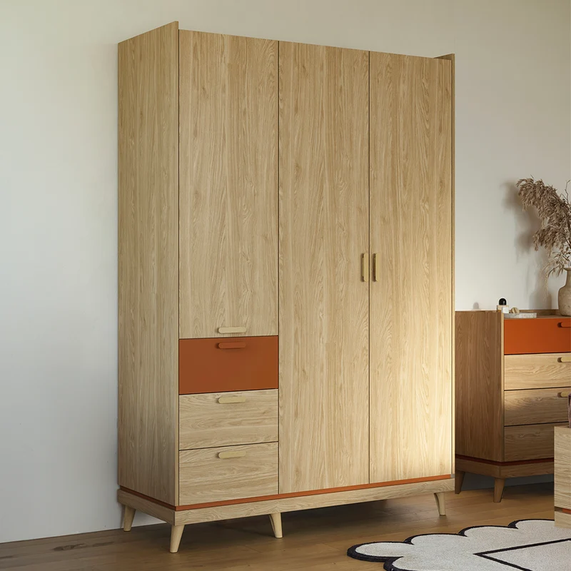 Armoire 3 portes 3 tiroirs Sandy Bois