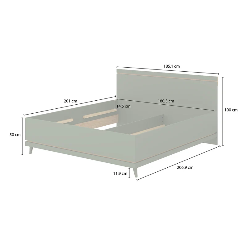 Lit coffre 180x200 sommier inclus Sandy Bois