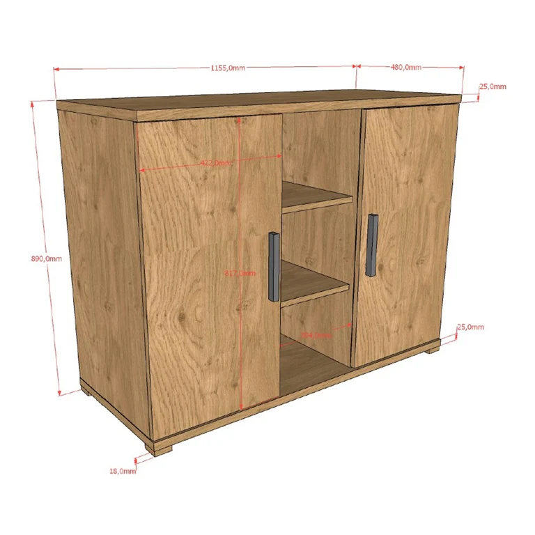 Commode 2 portes Vipack Sam Bois