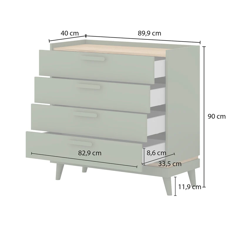 Commode 4 tiroirs Sandy Bois