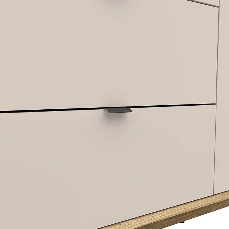 Armoire 3 portes 2 tiroirs Donna Cachemire et Bois