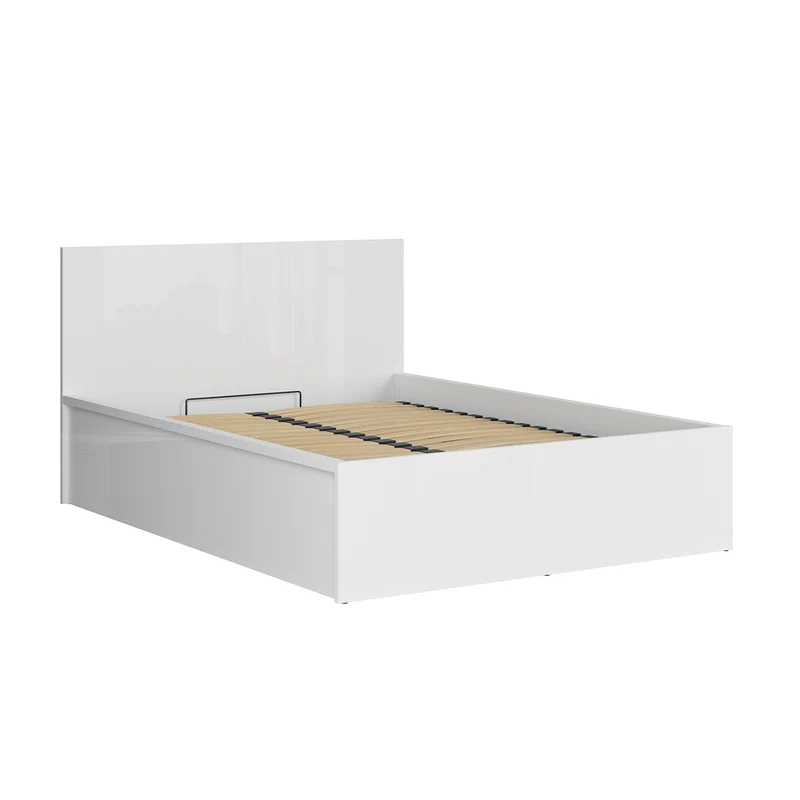 Lit coffre 140x200 sommier inclus Edwin Blanc
