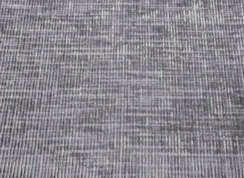 Canapé d'angle convertible avec coffre en velours chiné gris LUFY - Angle droit