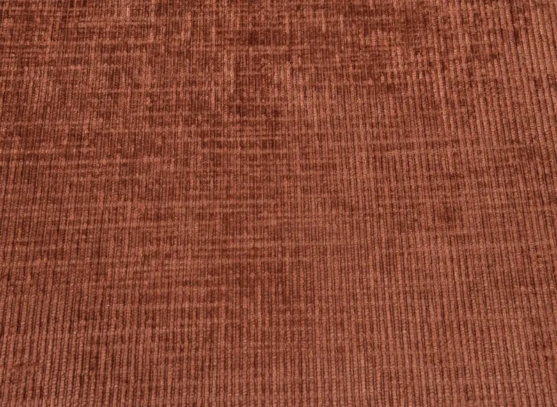 Canapé d'angle convertible avec coffre en velours chiné terracotta LUFY - Angle droit