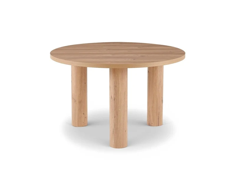 Table à manger ronde effet bois 120cm LORINA