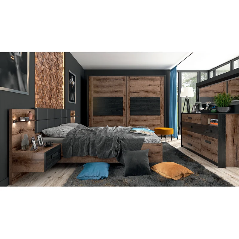 Commode 5 tiroirs 1 porte Romane Bois