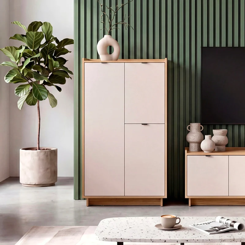 Buffet haut 3 portes Donna Cachemire et Bois