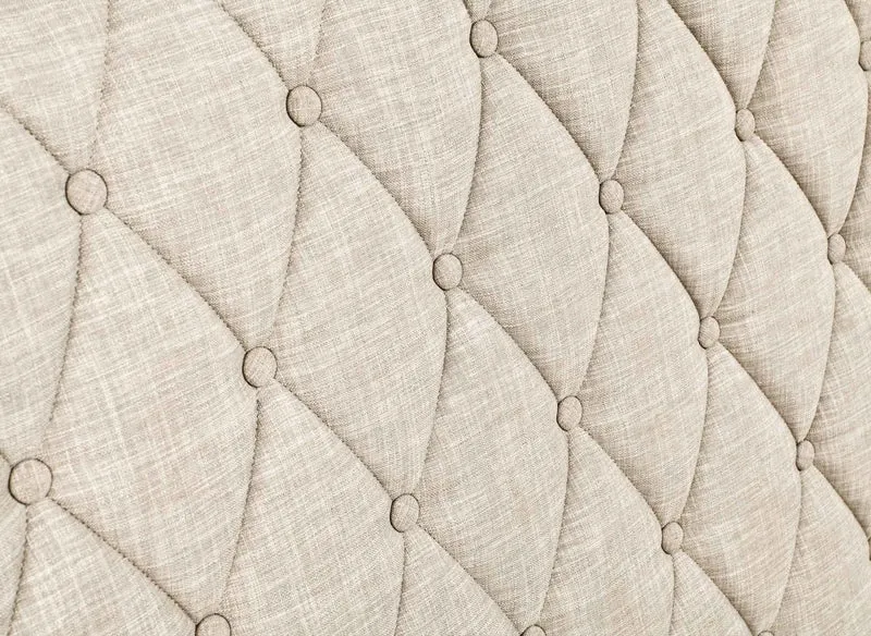 Lit double avec 4 tiroirs en lin beige 160x200 cm LEANDRE