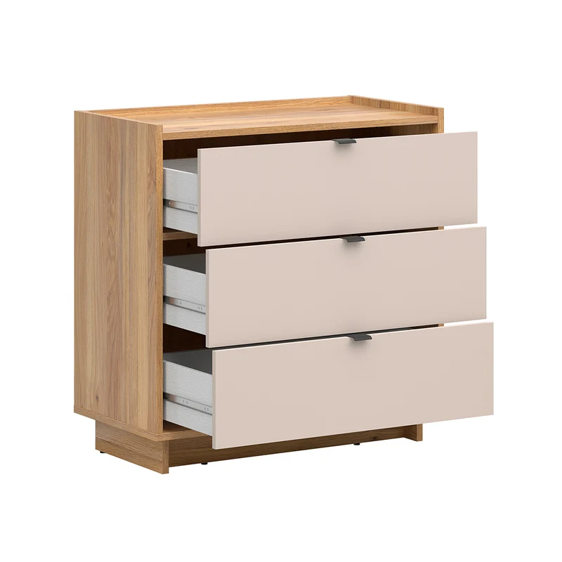 Commode 3 tiroirs Donna Cachemire et Bois