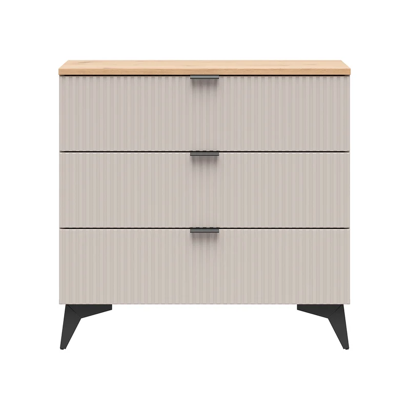 Commode 3 tiroirs Vicky Cachemire et Bois