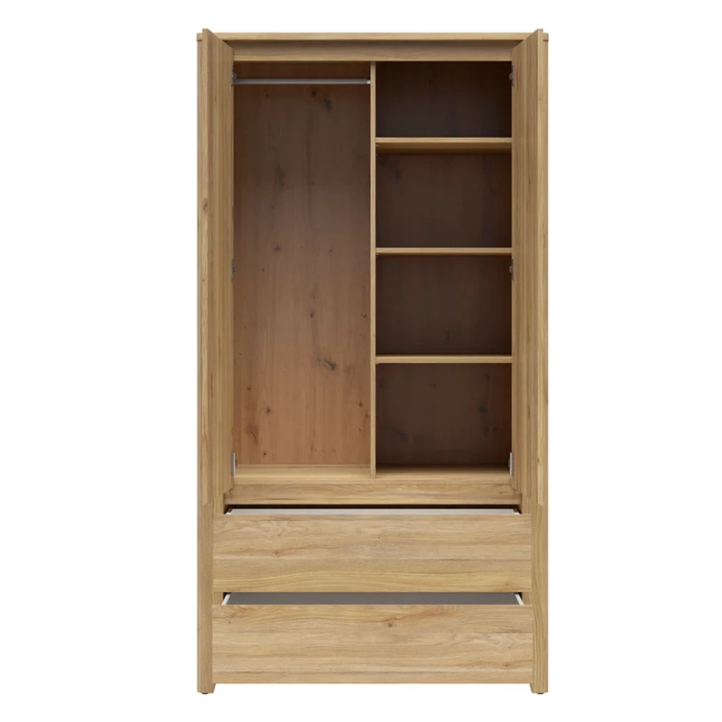 Armoire 2 portes 2 tiroirs Samara Bois