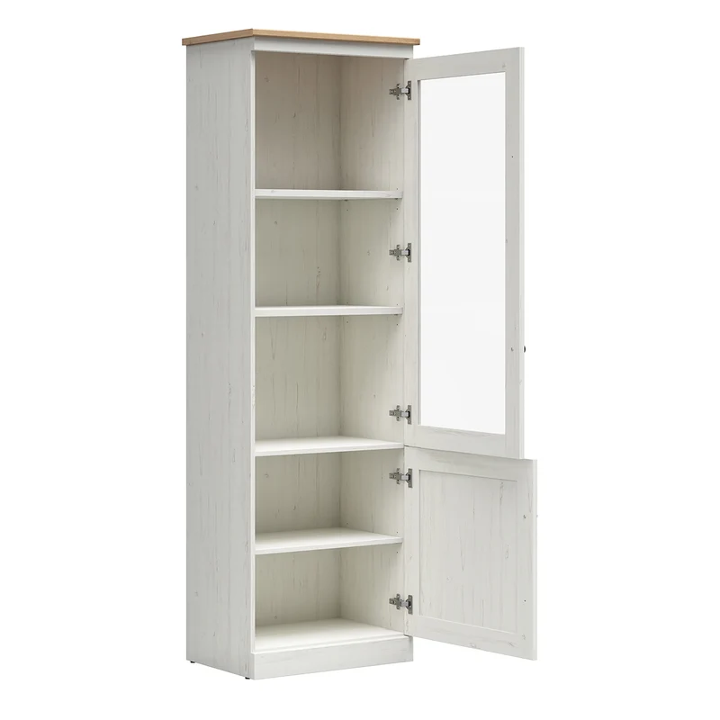 Vitrine 2 portes Victoria Blanc et Bois
