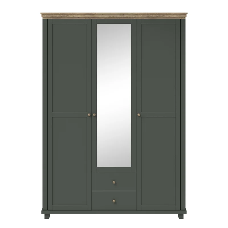 Armoire 3 portes Martin Vert et Bois