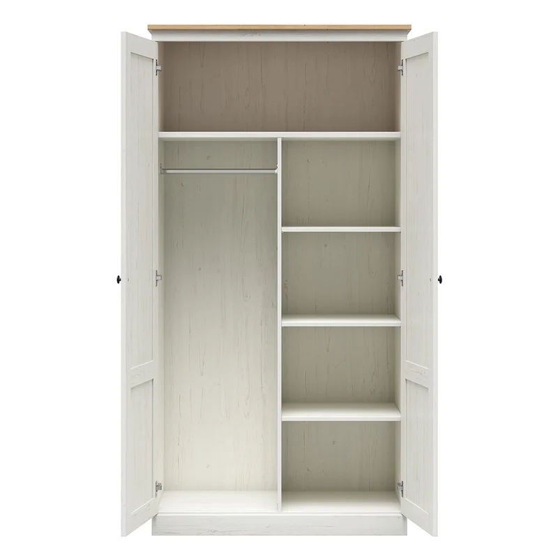 Armoire 2 portes Victoria Blanc et Bois