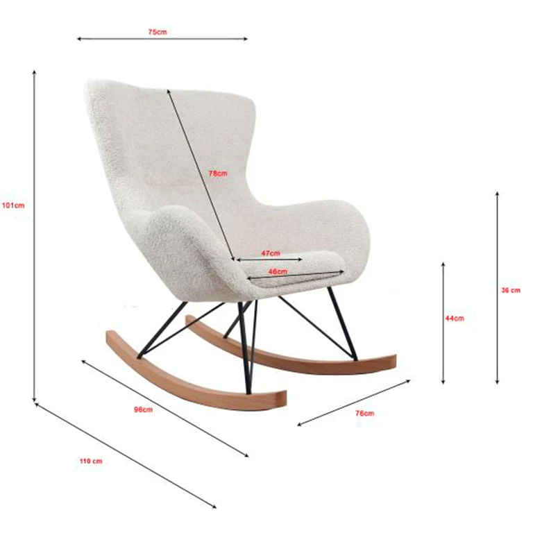 Fauteuil d'allaitement à bascule Vipack Rocky Blanc