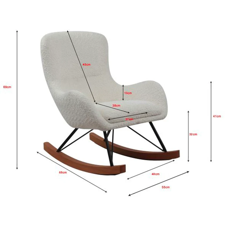 Mini fauteuil à bascule Vipack Rocky Gris foncé
