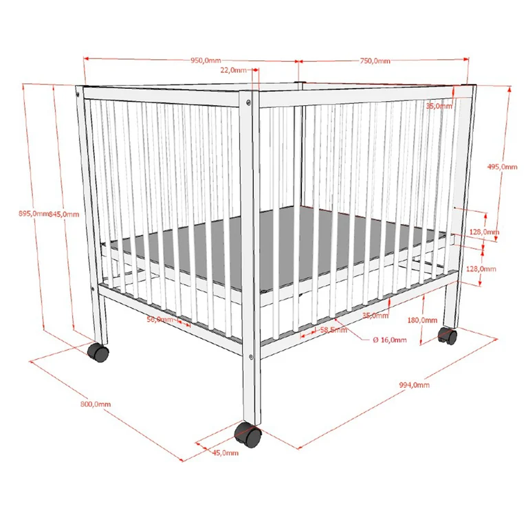 Parc bébé 95x75 Vipack Meryl Bois