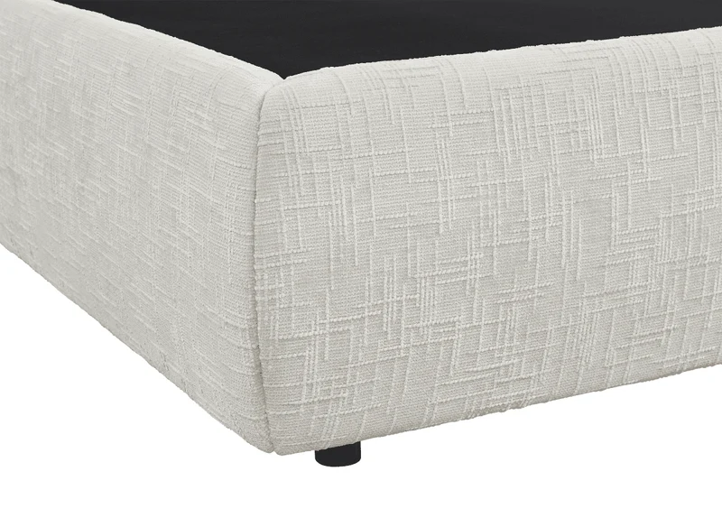 Lit coffre en velours chiné beige 160x200 cm MELY