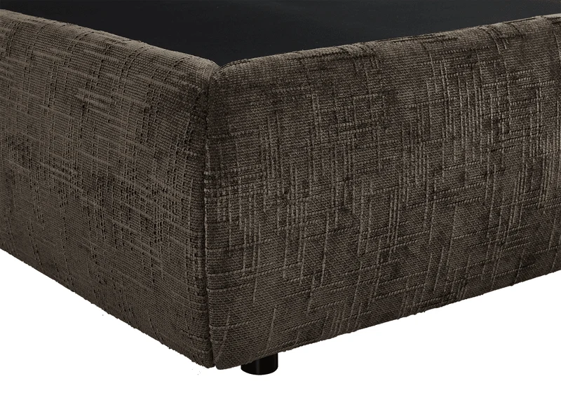 Lit coffre en velours chiné marron 140x190 cm MELY