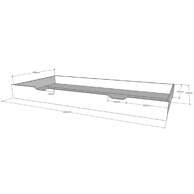 Tiroir de lit 90x190 Vipack Dallas Anthracite