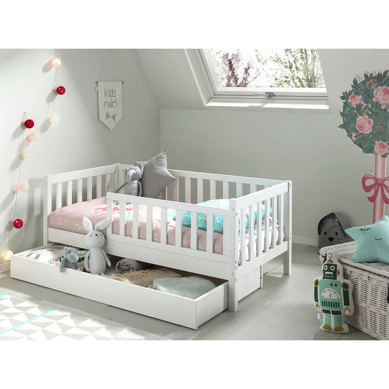 Tiroir de lit 70x140 Vipack Ted et Tod - Blanc