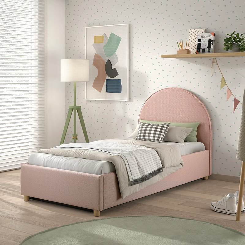 Lit coffre 90x200 sommier inclus Vipack Moon Rose